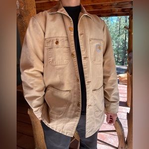 Rare | Carhartt 40 Tall C01 BRN Duck Chore Blanket Lined Jacket USA Made Vintage